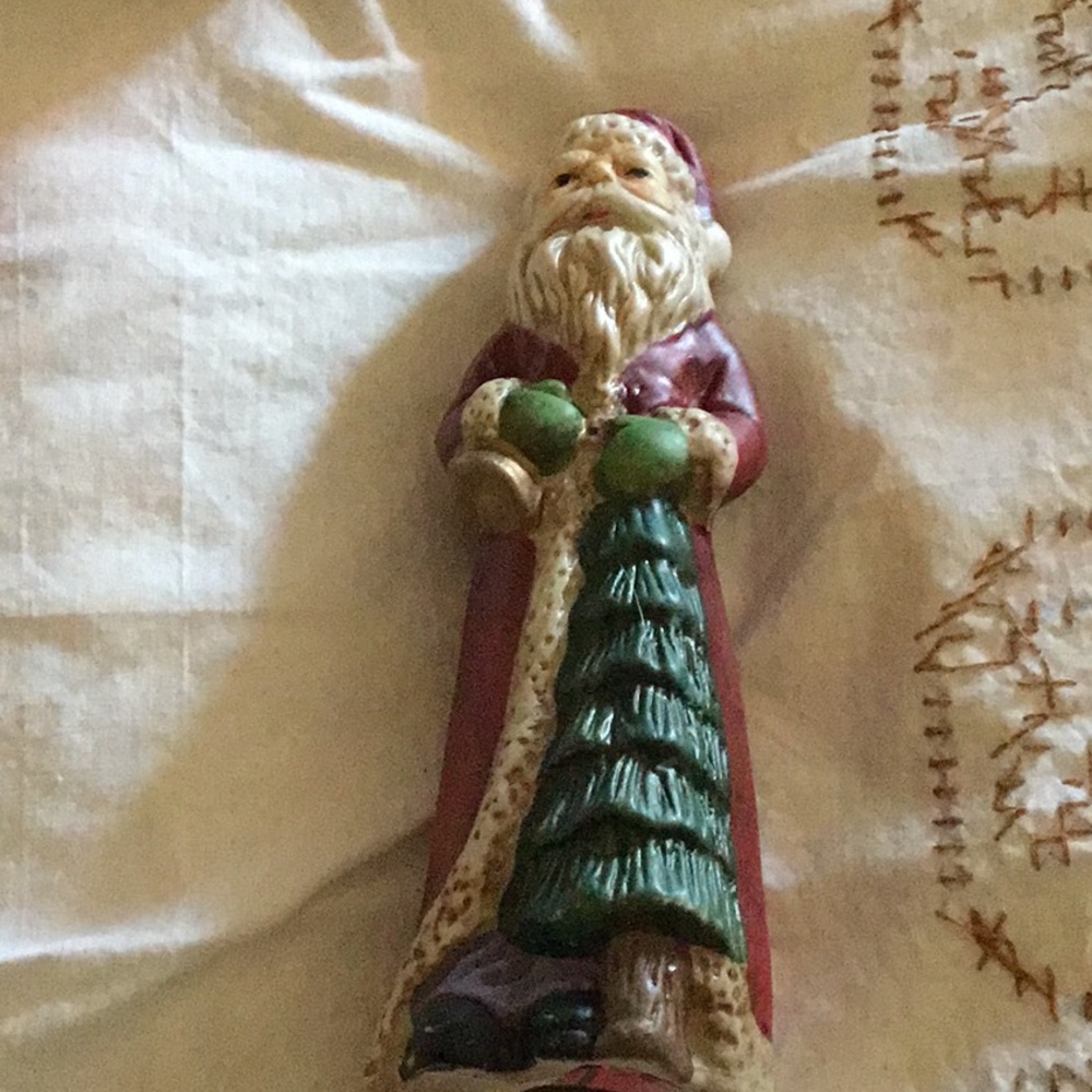 Festive Santa Figurine with Christmas Tree